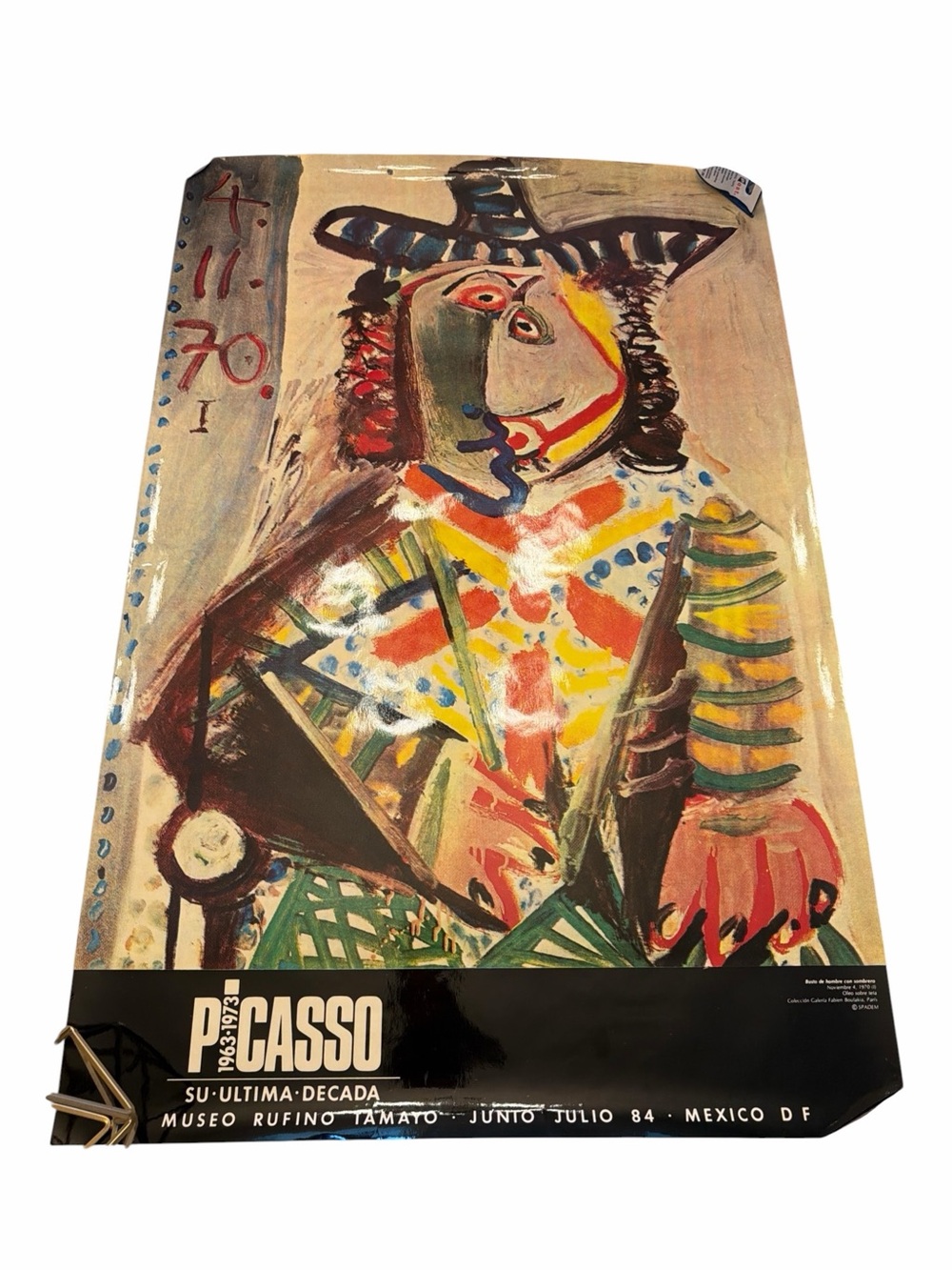1984 Pablo Picasso Poster Museo Rufino Tamayo Busto de Hombre con Sombrero